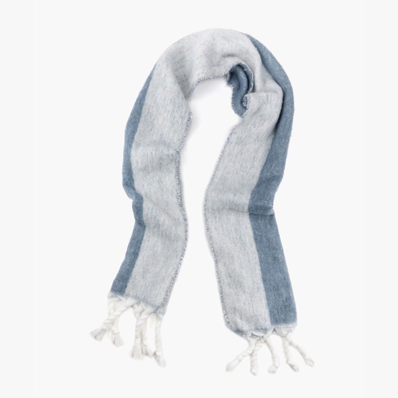 LOUNGE - Bufanda Mujer Soft Líneas Celeste