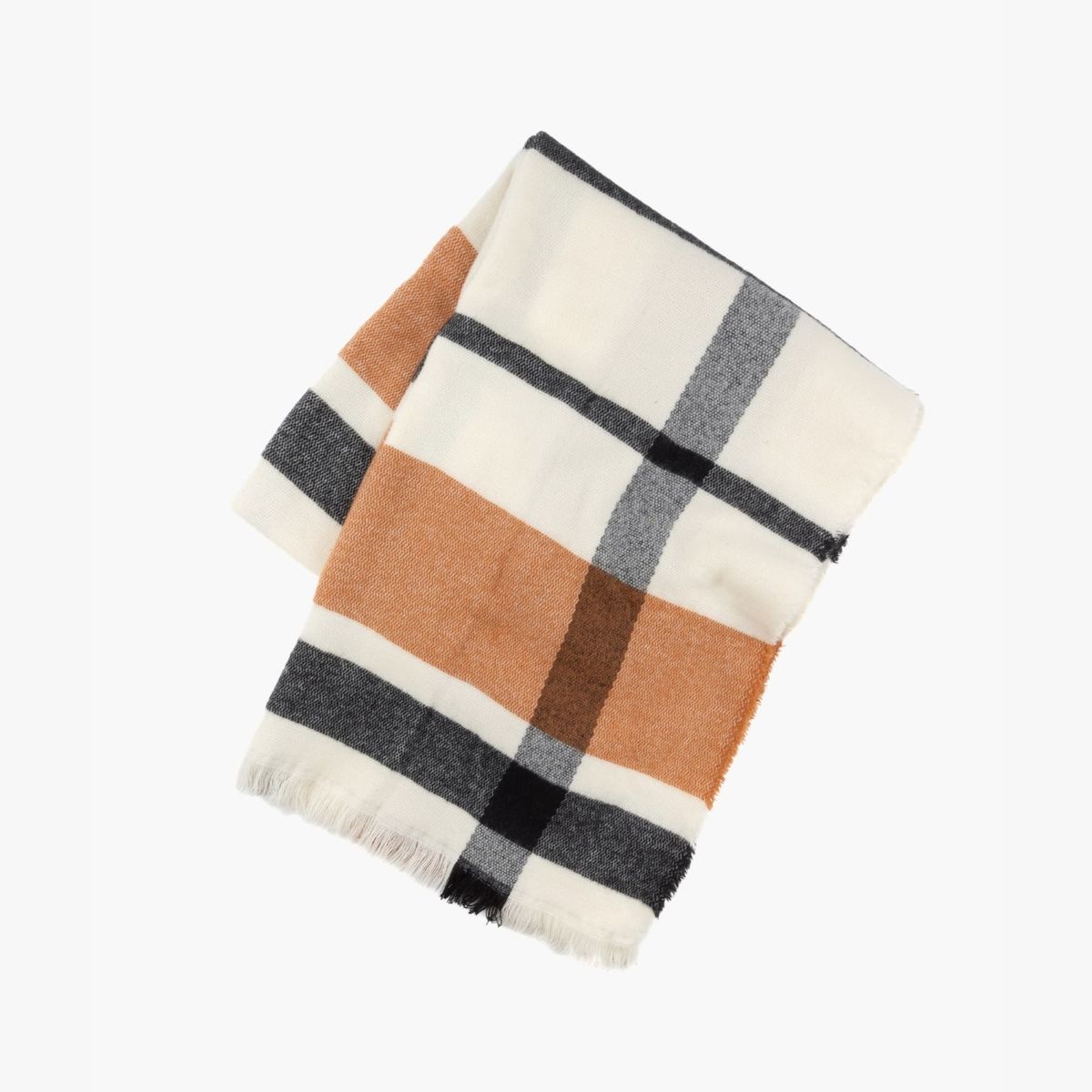 LOUNGE - Maxi Bufanda Mujer Cuadros Beige