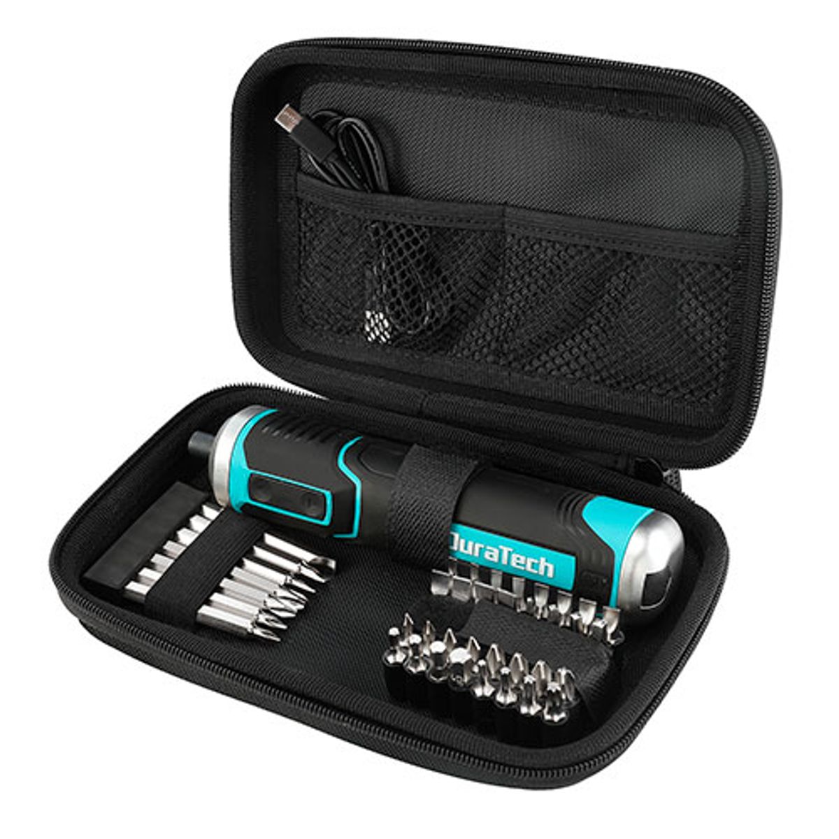 DURATECH - SET DESTORNILLADOR INALAMBRICO Y PUNTAS INTERCAMBIABLES DURATECH