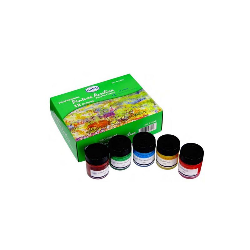 HAND - Pintura Acrílica Caja 12 Colores - SC