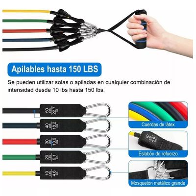 Imagen 2 del producto Set Bandas Elasticas Kit Bandas Resistencia Ejercicio 21 Pz