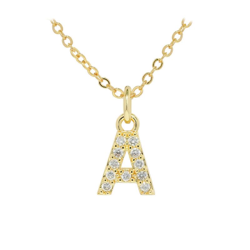 LUX JOYAS - Collar Baño Oro 18k Letra Inicial A Brillitos