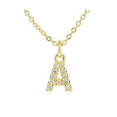 LUX JOYAS - Collar Baño Oro 18k Letra Inicial A Brillitos