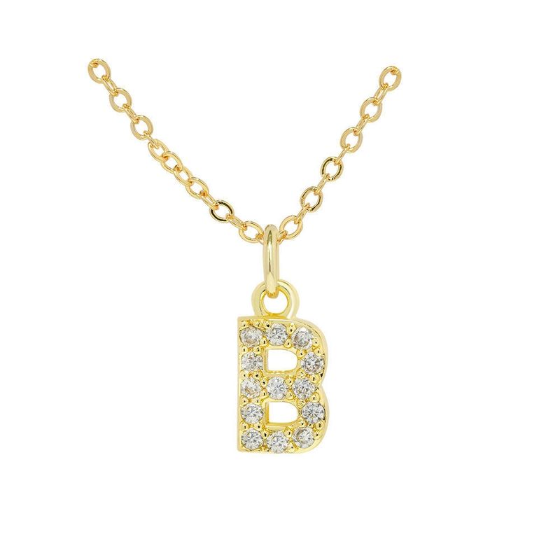 LUX JOYAS - Collar Baño Oro 18k Letra Inicial B Brillitos