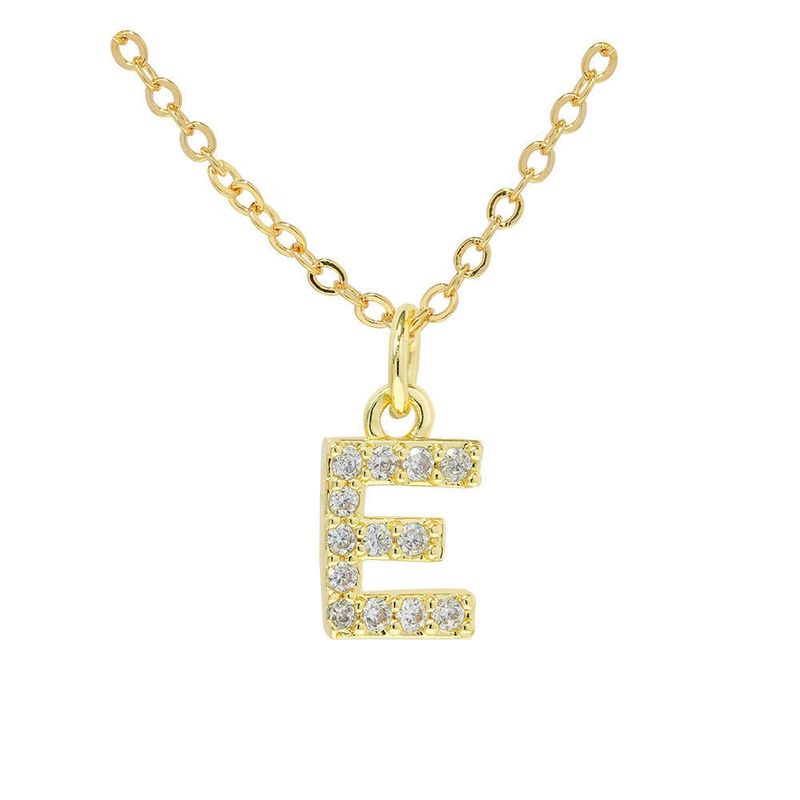 LUX JOYAS - Collar Baño Oro 18k Letra Inicial E Brillitos