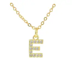 LUX JOYAS - Collar Baño Oro 18k Letra Inicial E Brillitos