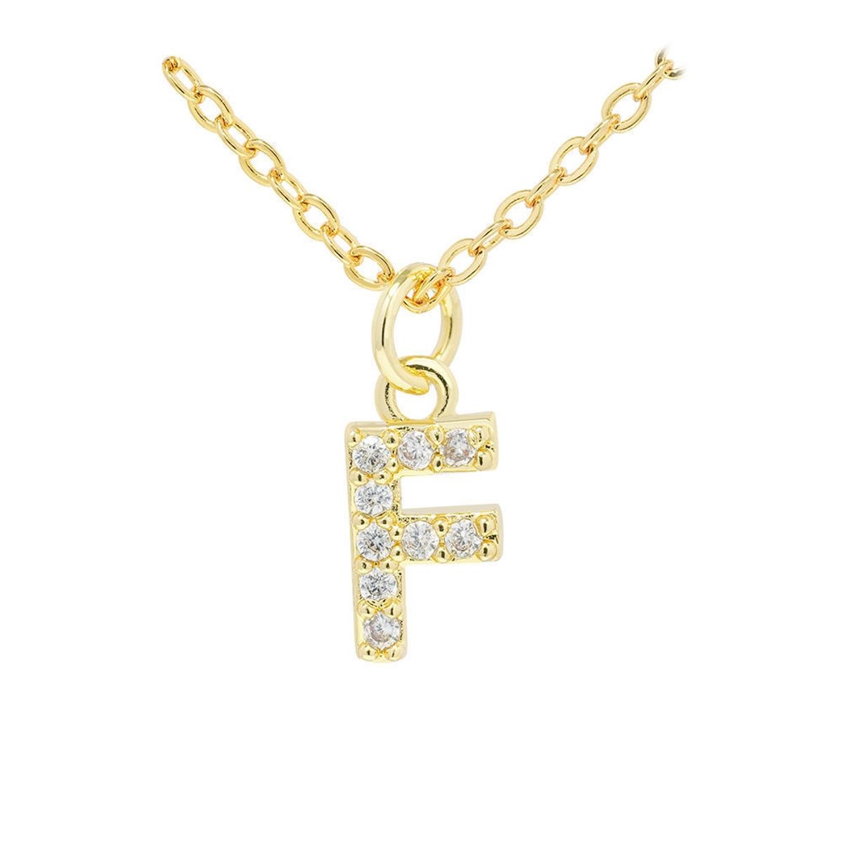 LUX JOYAS - Collar Baño Oro 18k Letra Inicial F Brillitos