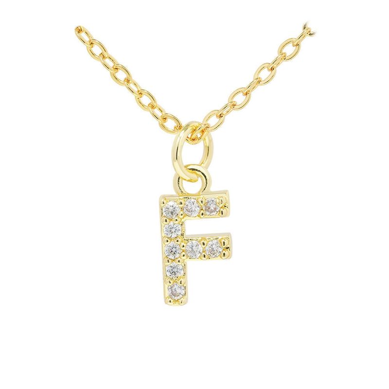 LUX JOYAS - Collar Baño Oro 18k Letra Inicial F Brillitos