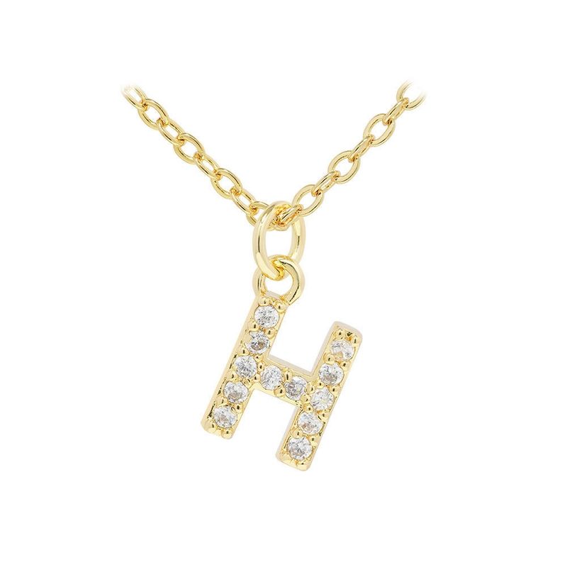 LUX JOYAS - Collar Baño Oro 18k Letra Inicial H Brillitos