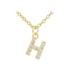 LUX JOYAS - Collar Baño Oro 18k Letra Inicial H Brillitos