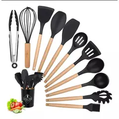 GENERICO - Set 12pcs Utensilios De Cocina De Silicona Antiadherentes