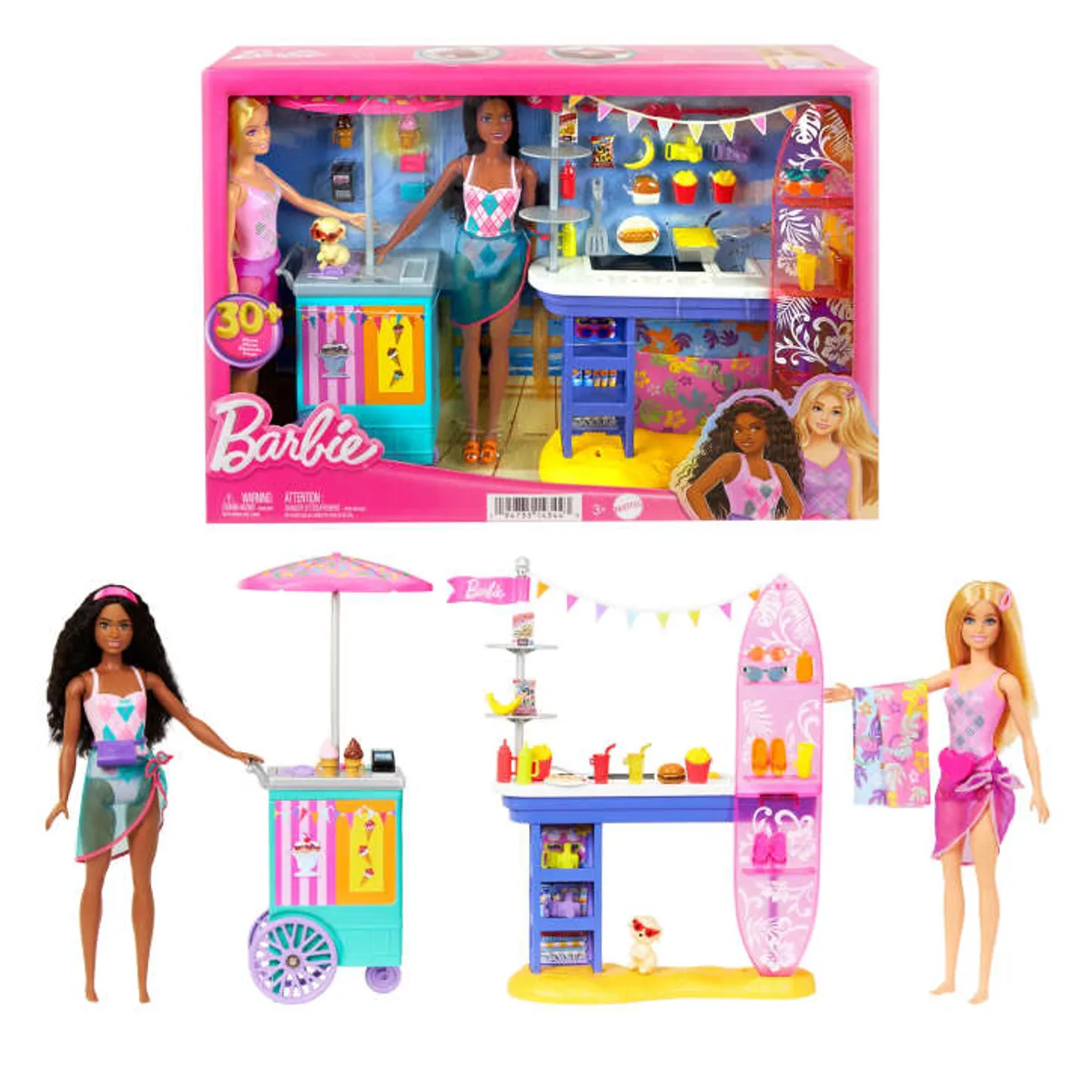 BARBIE - Juguete Barbie Malibu Paseo de Playa hnk99 Mattel