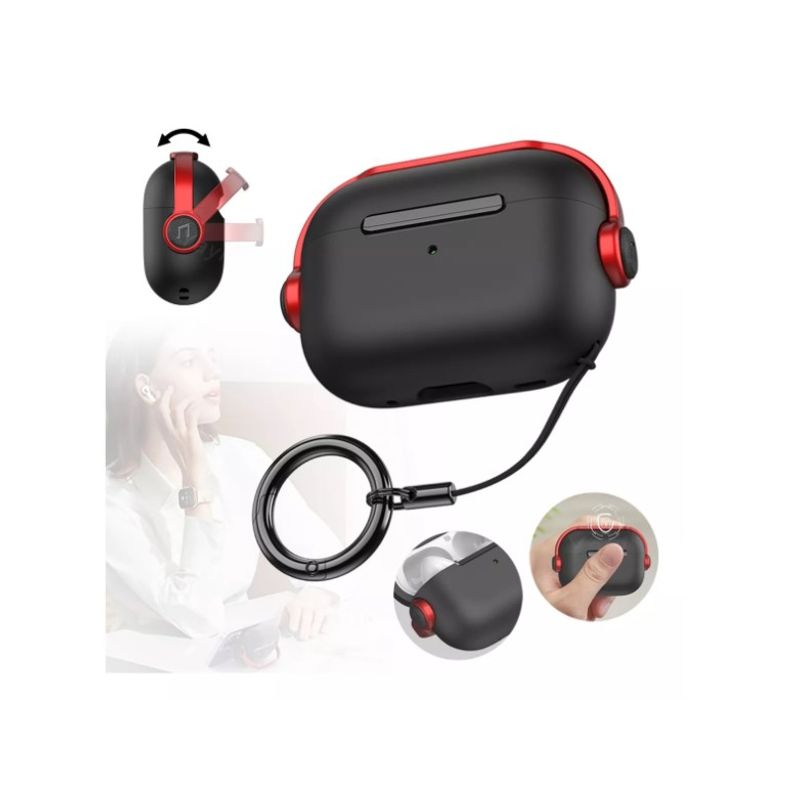 GENERICO - Carcasa Funda  Impermeable Tpu Silicona Para AirPods Pro 1/2 Negro