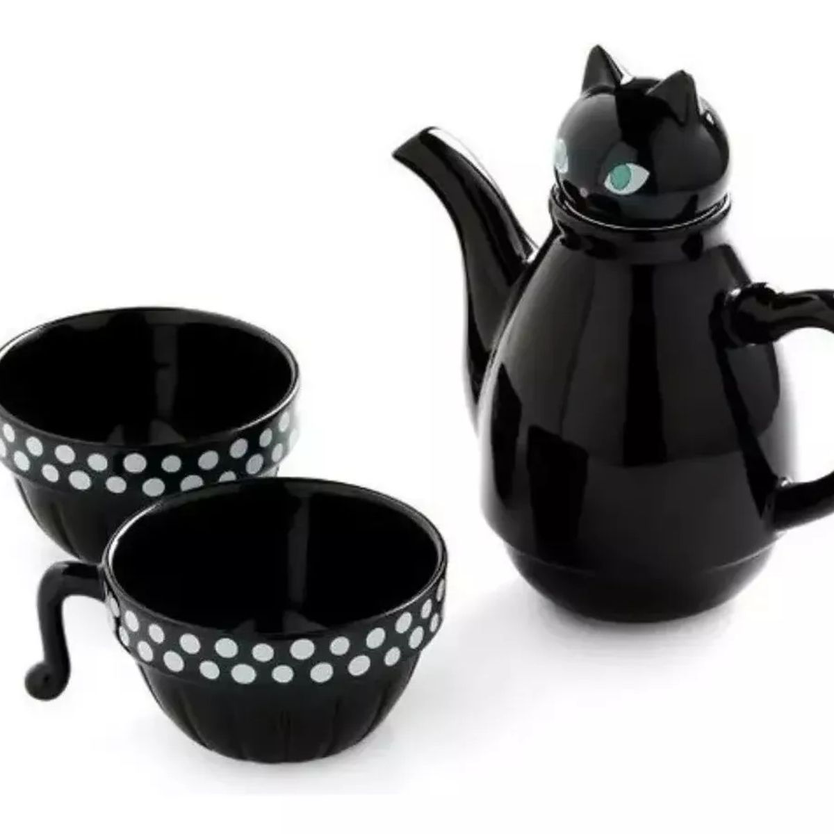 GENERICO - Set Tetera Gato Infusor + 2 Tazas Mug Gatos