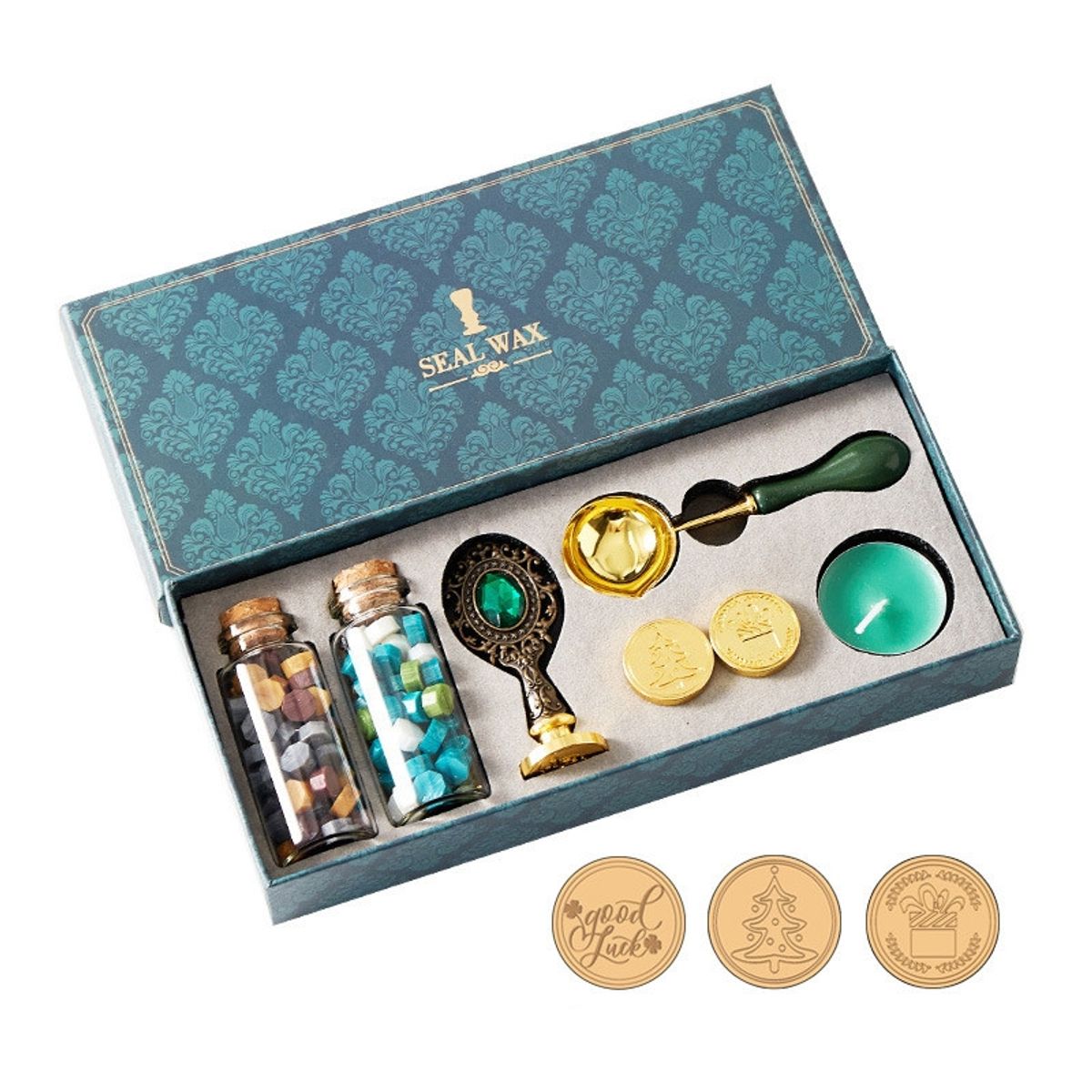 KUANGYE - Kit De Sellos De Cera Sellos Lacre Kit Para Estampado Cera