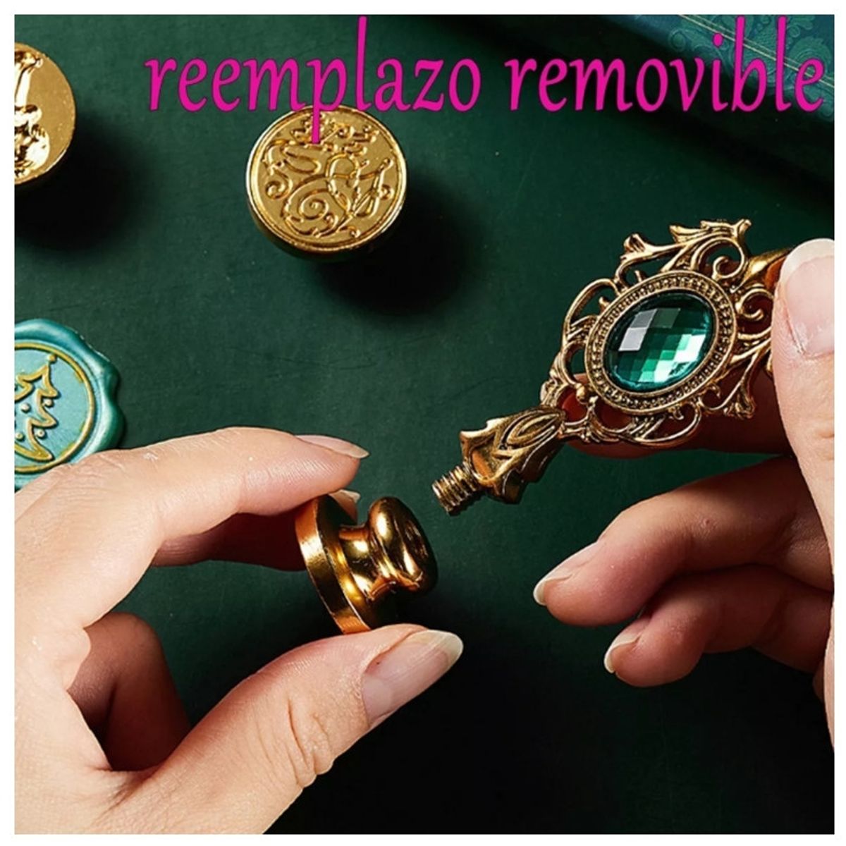 KUANGYE - Kit De Sellos De Cera Sellos Lacre Kit Para Estampado Cera