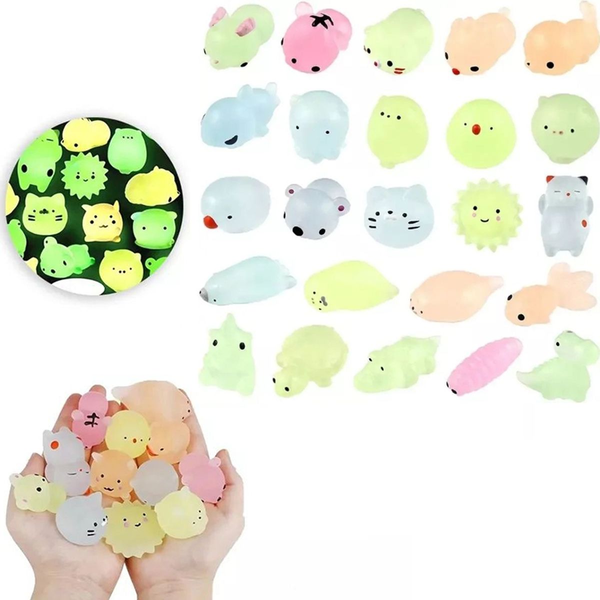 KUANGYE - Paquete De Juguetes Antiestrés Mochi Luminoso 10pcs