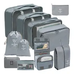 EVERSO - Bolsas Organizadores De Viaje Almacenamiento De Ropa 11 Piezas - Gris