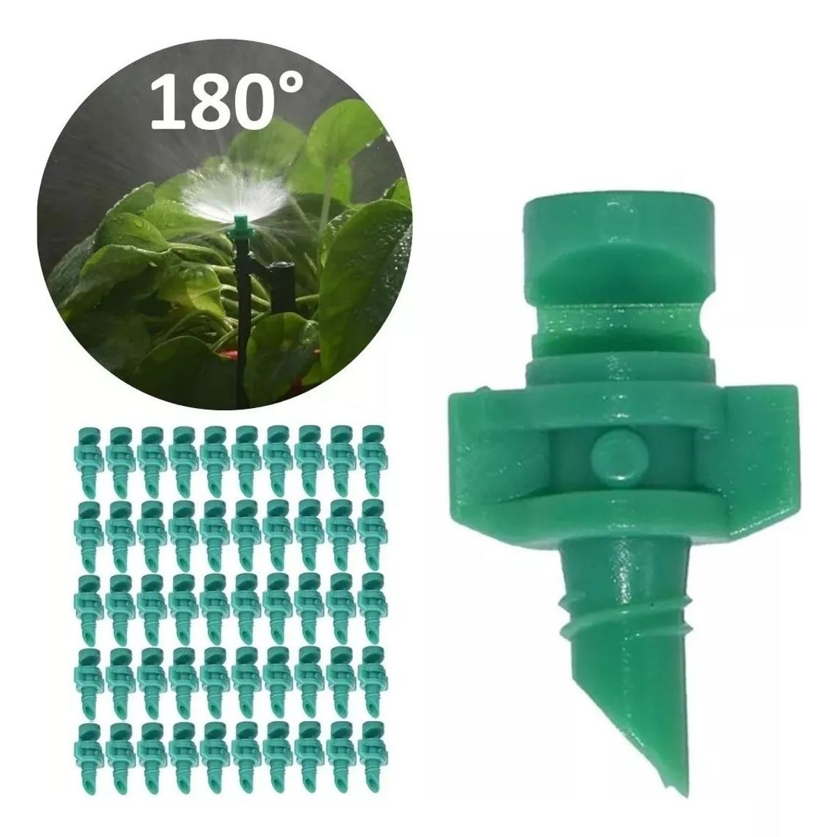 KUANGYE - 50x Aspersor 180° Riego Micro Jet Rociador Jardín 60lh