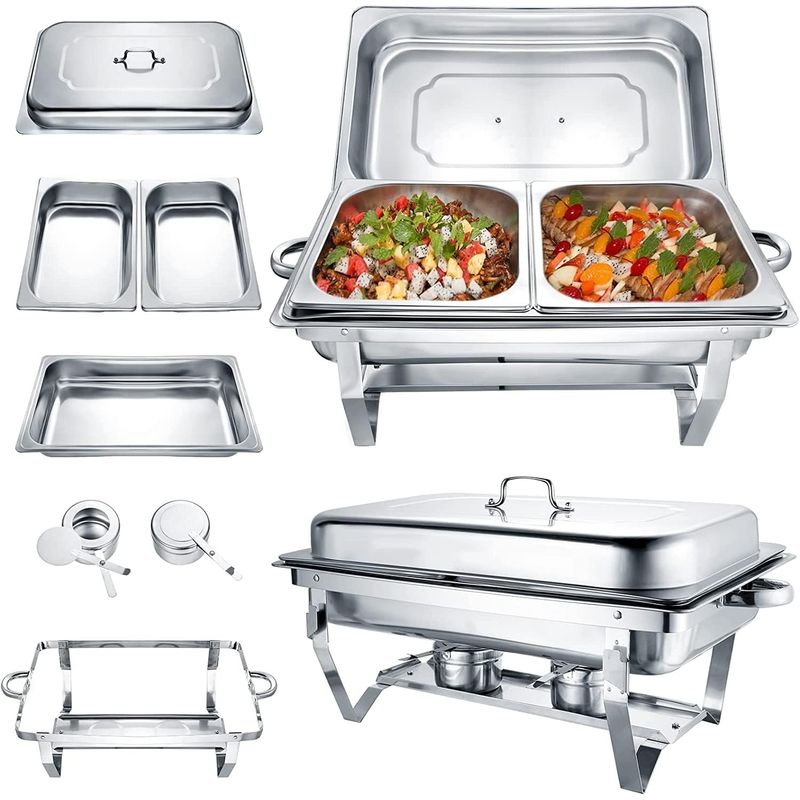 YOMYM - Estufa Buffet De Acero Inoxidable De Doble Compartimento Tipo A