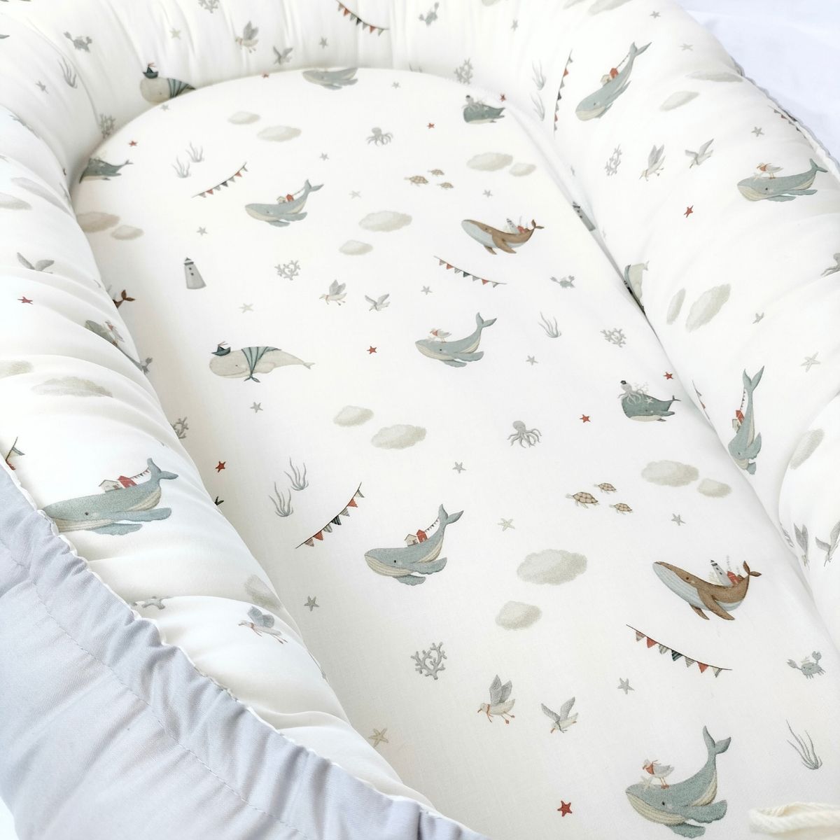 OLIVIA Y SAM - NIDO COLECHO REVERSIBLE OCEANO