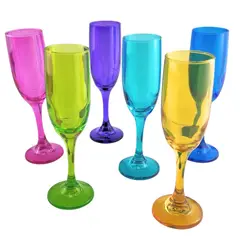 CRISTAR - Set 6 Copas Champagne Rioja Full Color 183mL Para Celebracion