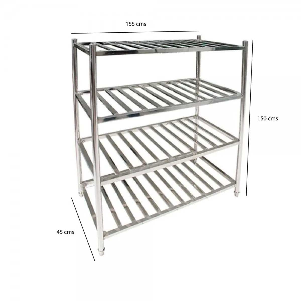 IMAS - ESTANTERIA ACERO INOX TIPO REJILLA DE 150x45x155 cm IMAHE