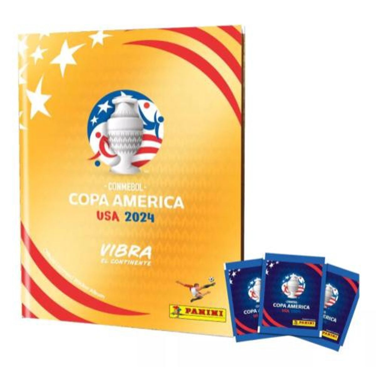 PANINI - ALBUM COPA AMERICA USA 2024 TAPA DURA GOLD + 40 SOBRES