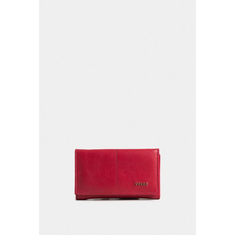 VELEZ - Vélez Billetera PLegable 3.0 Cuero Mujer Amplia Cap Rojo