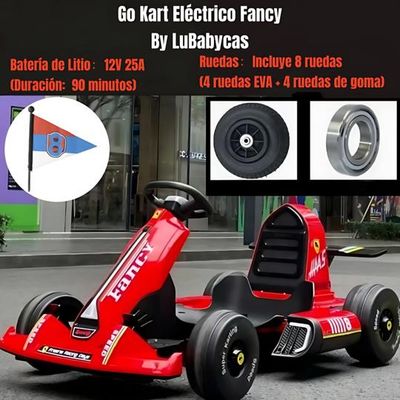 Imagen 2 del producto Go Kart Auto Eléctrico 12V25A Rojo Con Control