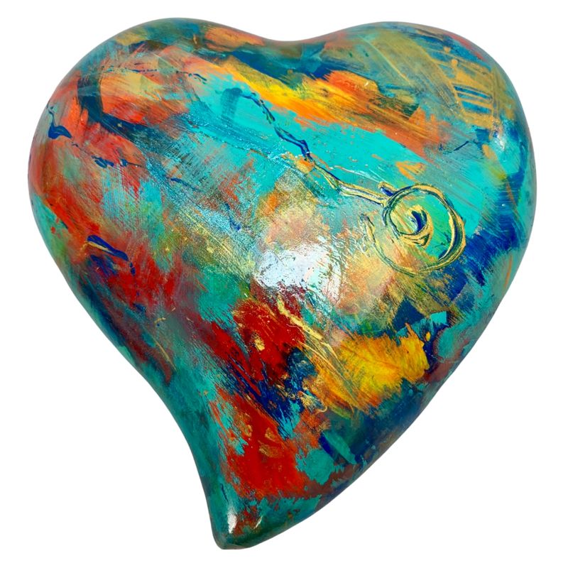 GENERICO - CORAZON CONCAVO TURQUESA MULTICOLOR GRANDE