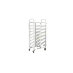 IMAHE - CARRO BANDEJERO DOBLE ACERO INOX 35x45 cm