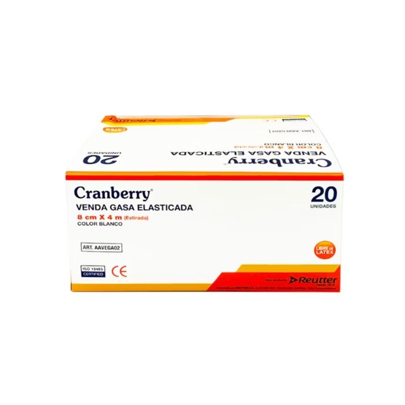 CRANBERRY - VENDA GASA ELASTICADA 8 CM X 4 M 20 UNIDADES