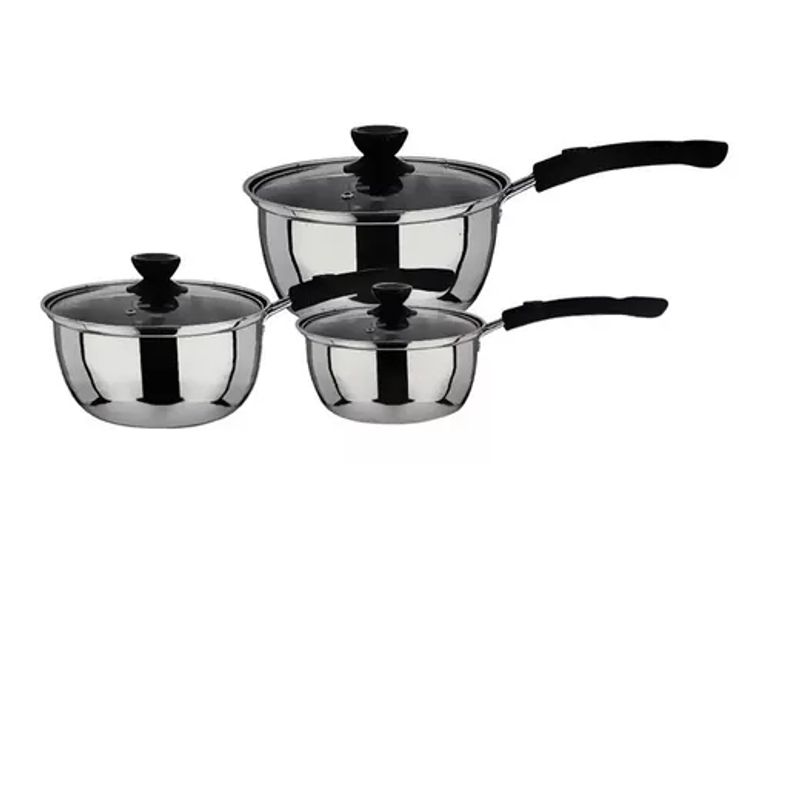 GENERICO - Set De Ollas 6 Piezas Bateria De Cocina Ollas + Tapa Vidrio