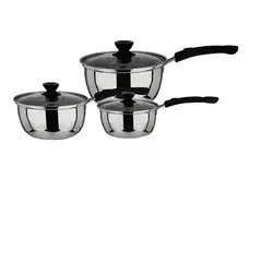 GENERICO - Set De Ollas 6 Piezas Bateria De Cocina Ollas + Tapa Vidrio