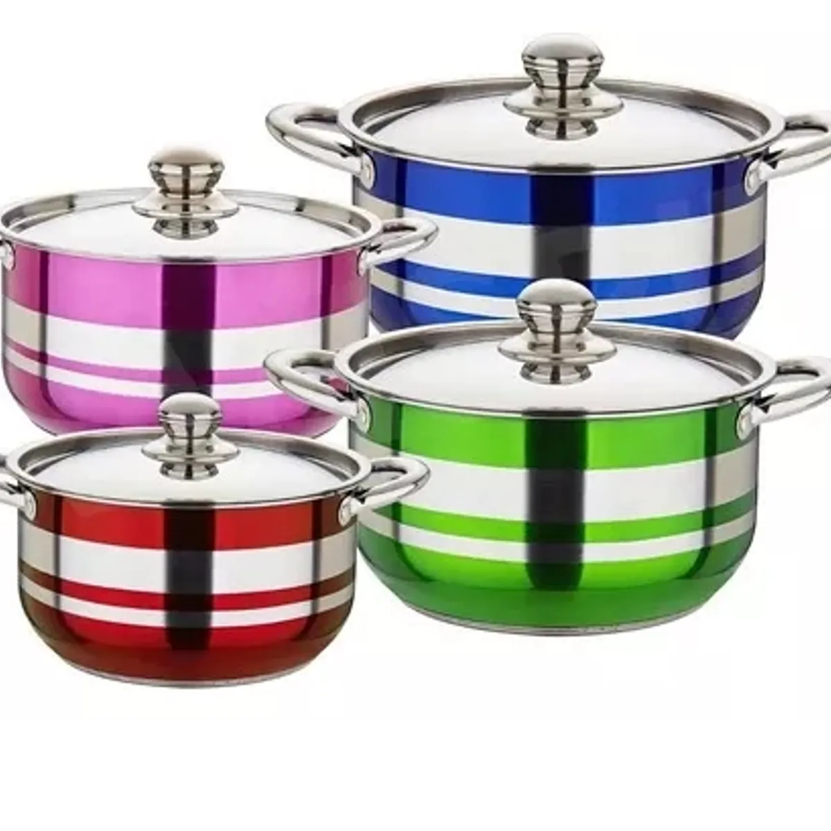 GENERICO - 4pcs Bateria De Cocina 304 Acero Inoxidable Ollas Sin Humo