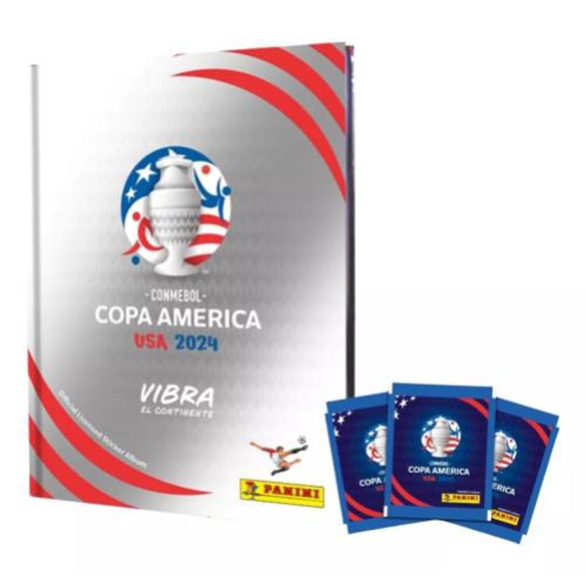 PANINI - ALBUM COPA AMERICA USA 2024 TAPA DURA PLATA + 50 SOBRES