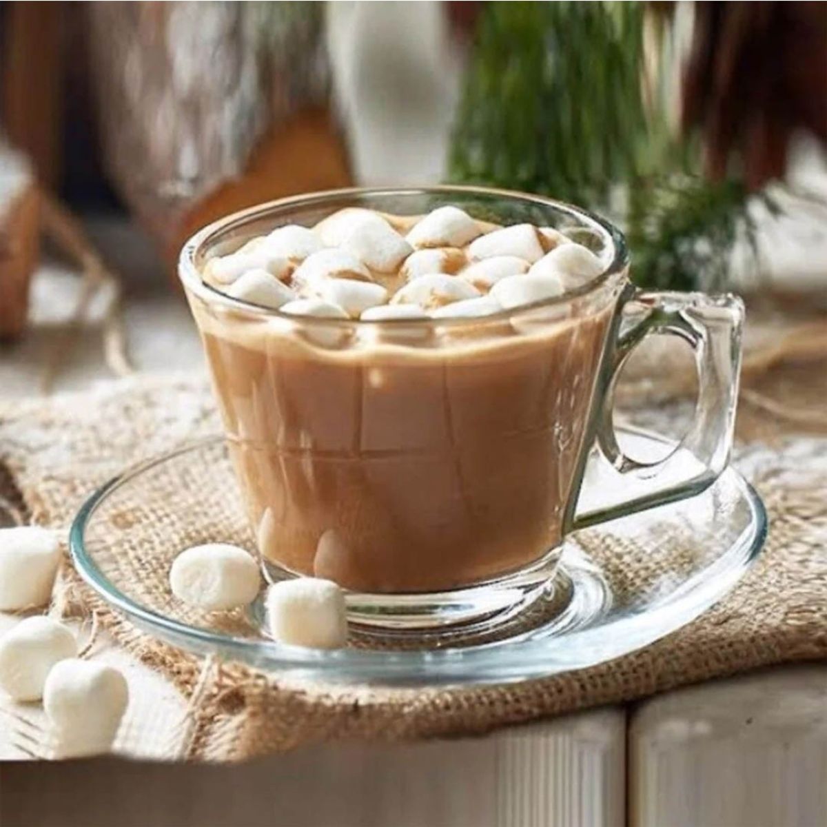 PASABAHCE - Set De 6 TAZA TE VIDRIO LISA CON PLATILLO 200CC MODELO VELA PASABAHCE