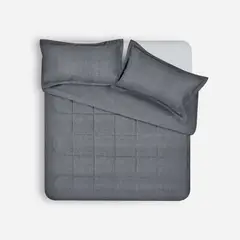 ROSEN - Plumón Unicolor Chambray Charcoal 2 Plazas