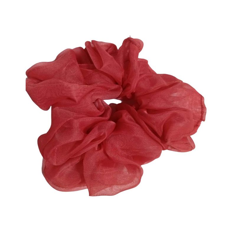 GENERICO - Scrunchie Colet para el cabello XL Rojo Transparente