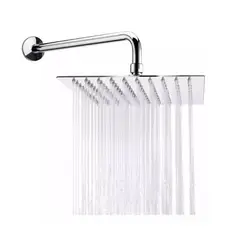 TAUMM - Kit De Plato-ducha Inox Cuadrado 25 Cms + Brazo 40cm