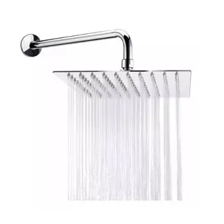 TAUMM - Kit De Plato-ducha Inox Cuadrado 25 Cms + Brazo 40cm