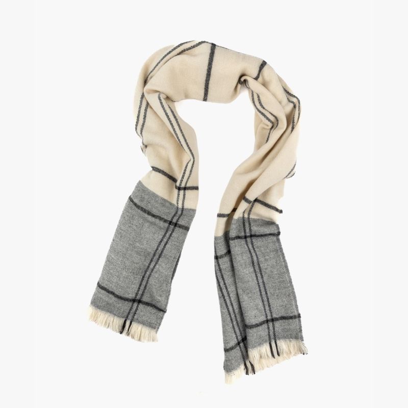 LOUNGE - Maxi Bufanda Mujer Cuadrille Blanco