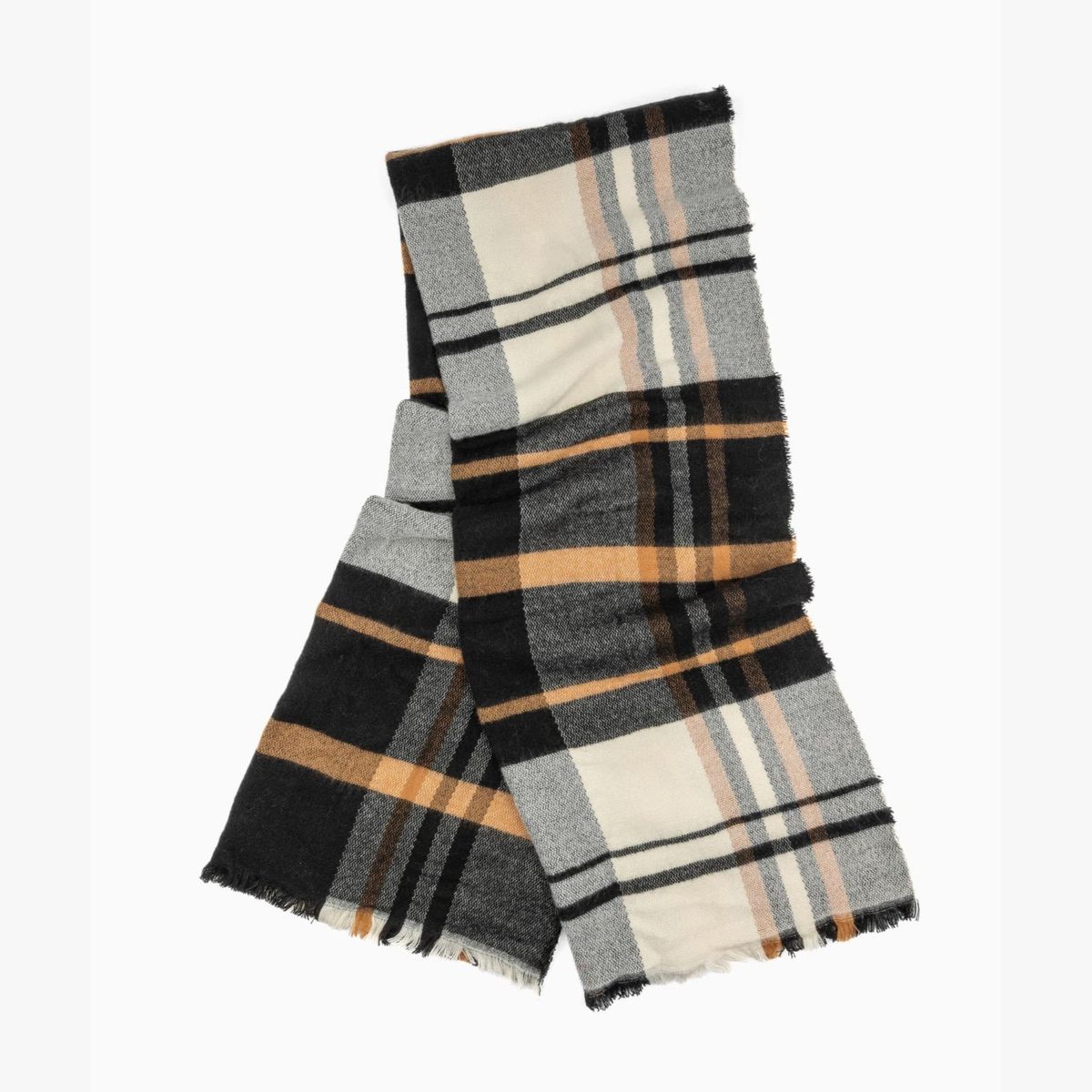 LOUNGE - Maxi Bufanda Mujer Cuadrados Negro