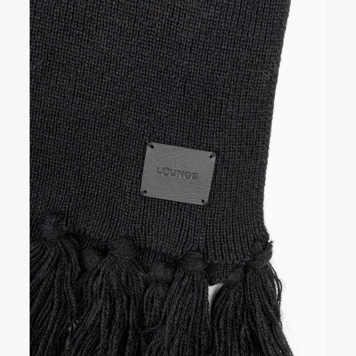 LOUNGE - Bufanda Mujer Líneas Y Flecos Negro