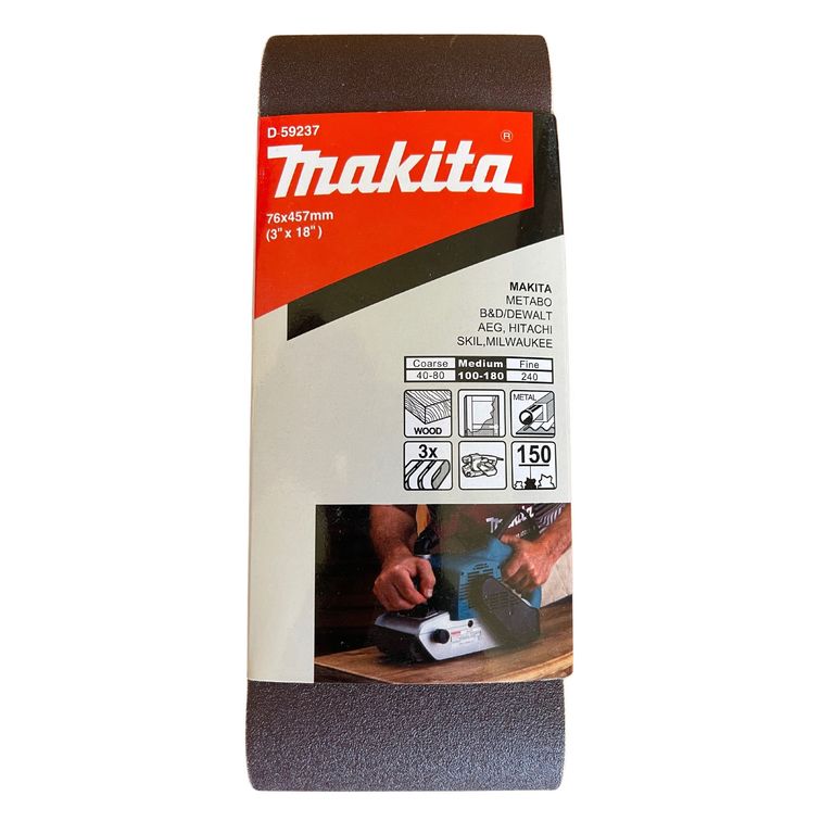 Lija De Banda 3x18" 3Pzs G150 Madera-Metal D-59237