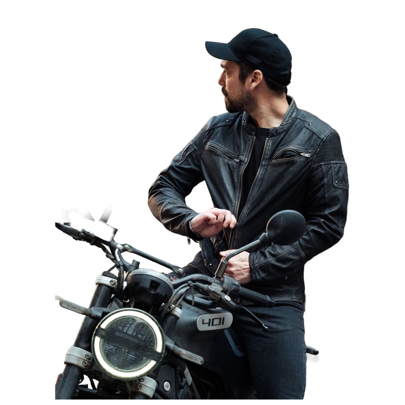 BOR - Chaqueta Cuero Drago Negra