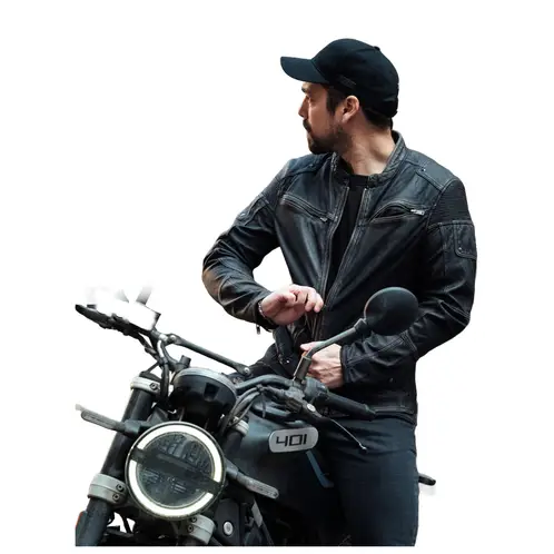 BOR - Chaqueta Cuero Drago Negra