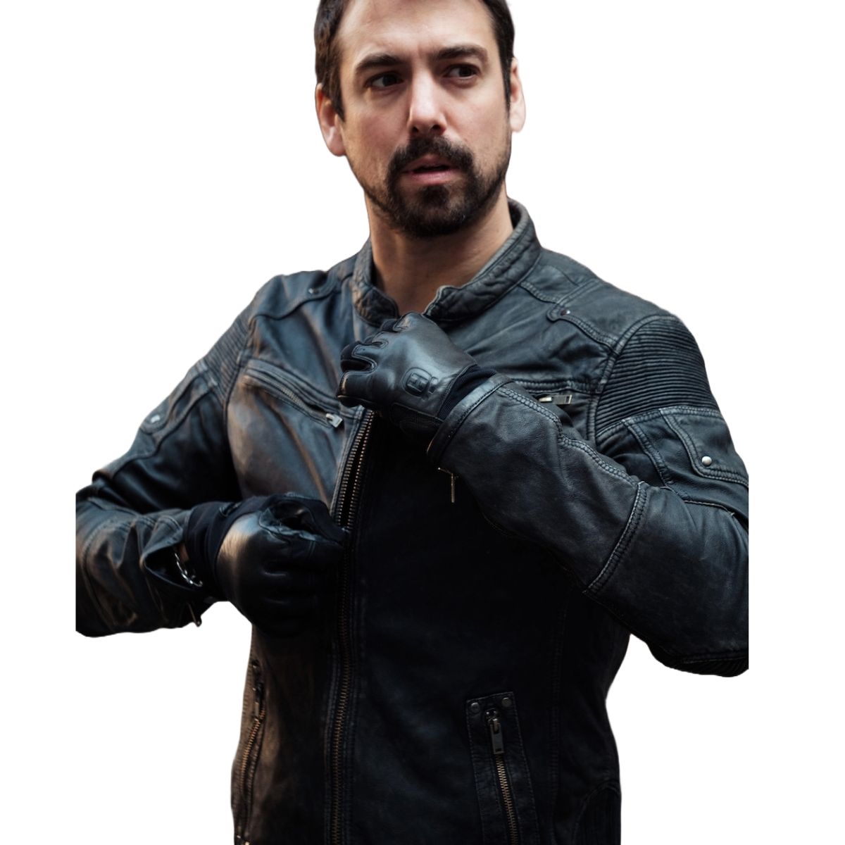 BOR - Chaqueta Cuero Drago Negra