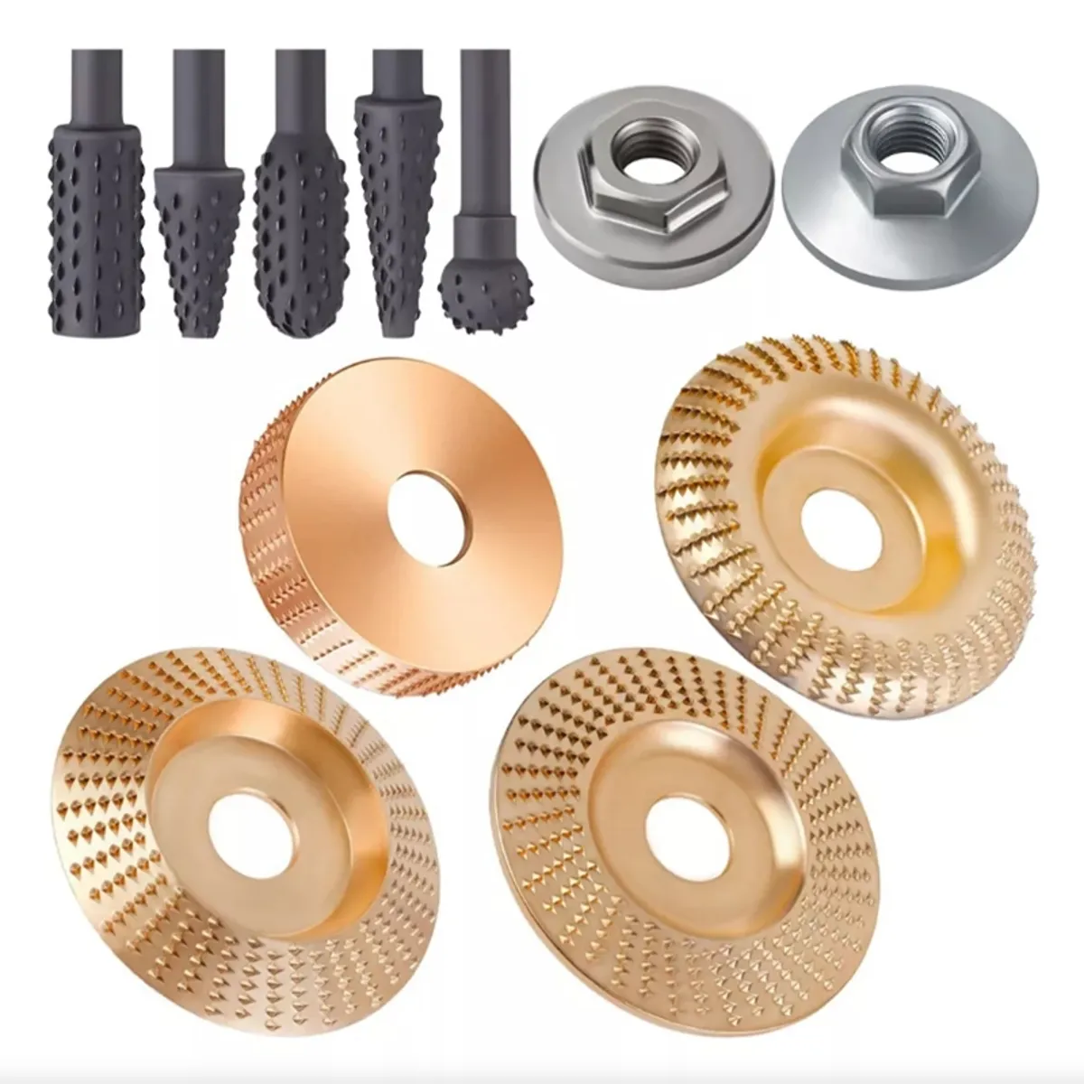 TNAKIEX - Juego De 4 Discos Para Tallar Madera+juego De 5 Escofinas Gi